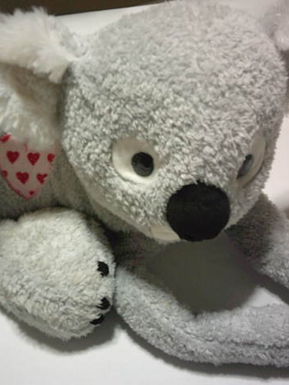 CUTE PLUSH HUG FUN HANGING LARGE KOALA BEAR 26" LONG w/ PINK RED HEART ON SIDE